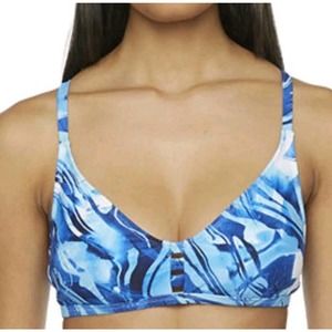 Peyton & Parker Blue Tie Dye Strappy Bikini Swim Top